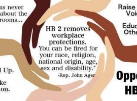 HB2 removes workplace protections. You can be fired for your race, religion, national origin, age, sex, and disability.