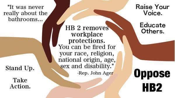 Oppose HB2 to protect against workplace discrimination!